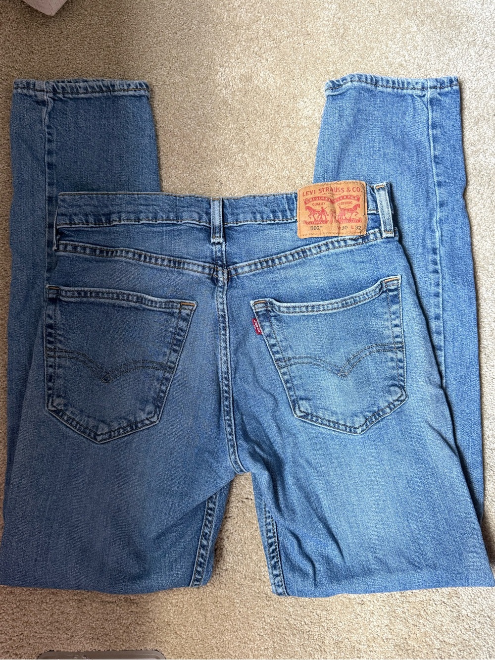 Levi's 502 Men's Straight Jeans in Light Blue Denim 30 x 32
